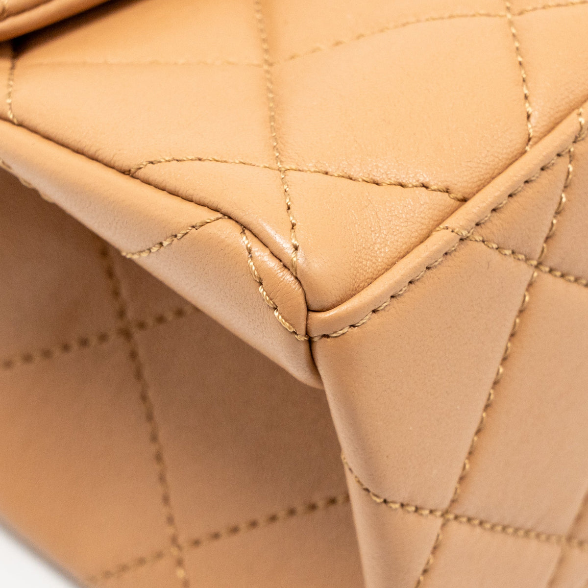 Chanel Detailed Chain CC Flap Bag Lambskin Dark Beige GHW (Microchip)