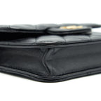 CHANEL 2021 FLAP COIN PURSE WITH CHAIN BLACK GHW