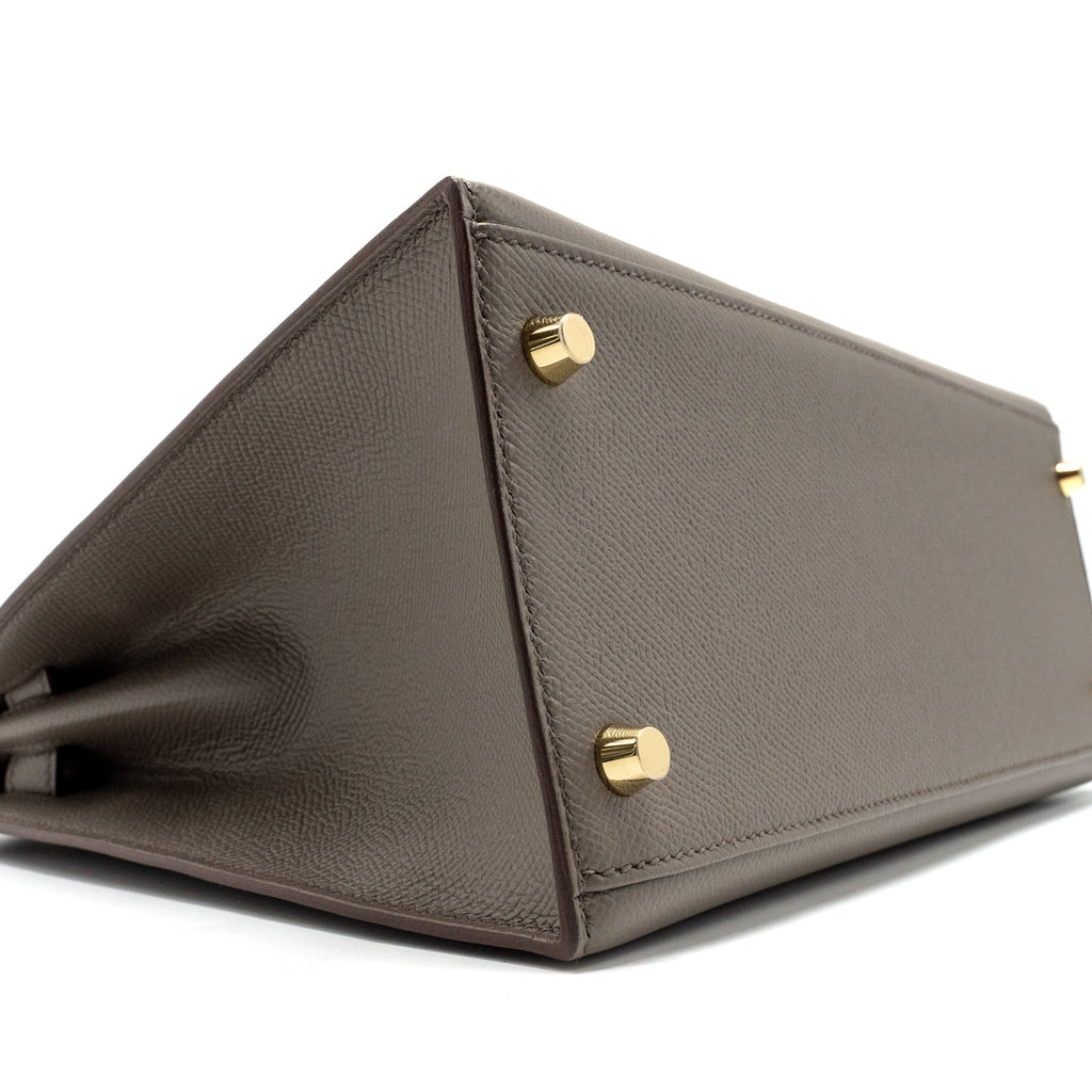 Hermes Kelly 28 Epsom Gris Etain GHW