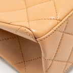 Chanel Detailed Chain CC Flap Bag Lambskin Dark Beige GHW (Microchip)