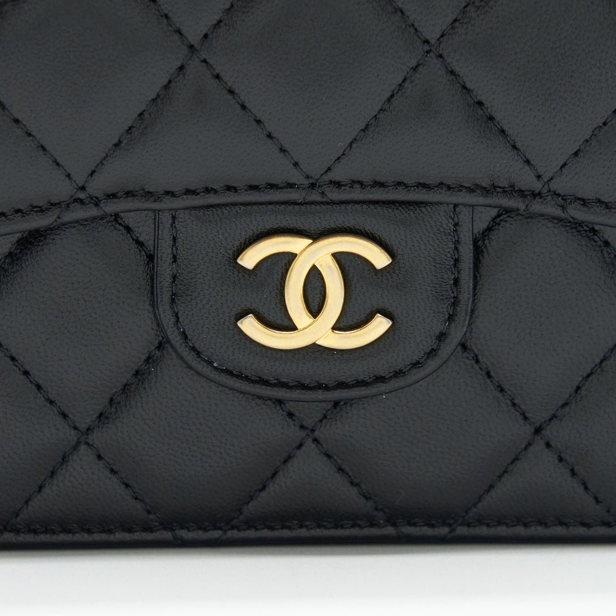 CHANEL 2021 FLAP COIN PURSE WITH CHAIN BLACK GHW