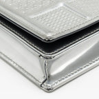 DIOR DIORAMA WALLET ON CHAIN METALLIC PATENT SILVER LGHW
