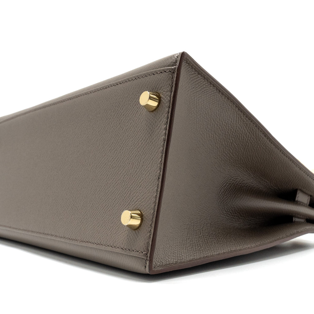 Hermes Kelly 28 Epsom Gris Etain GHW