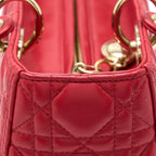 DIOR MEDIUM LADY DIOR LAMBSKIN RED GHW