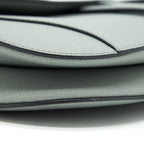 DIOR MEDIUM SADDLE BAG GRAINED CALFSKIN GREY WITH DIOR CANVAS SHOULDER STRAP