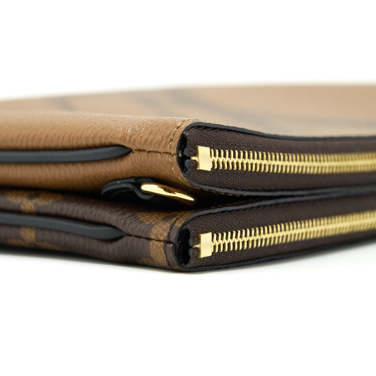 LOUIS VUITTON DOUBLE ZIP POCHETTE MONOGRAM GHW