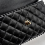 CHANEL SMALL COCO HANDLE WITH LIZARD EMBOSSED HANDLE CAVIAR BLACK LGHW (MICROCHIP)
