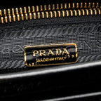PRADA BONNIE MEDIUM LEATHER HANDBAG CALFSKIN BLACK GHW