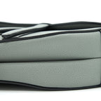DIOR MEDIUM SADDLE BAG GRAINED CALFSKIN GREY WITH DIOR CANVAS SHOULDER STRAP