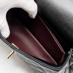 CHANEL SMALL COCO HANDLE WITH LIZARD EMBOSSED HANDLE CAVIAR BLACK LGHW (MICROCHIP)