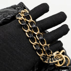 Chanel Vinyl Rock and Chain Bowler Bag Patent Black GHW