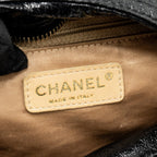 Chanel Vinyl Rock and Chain Bowler Bag Patent Black GHW