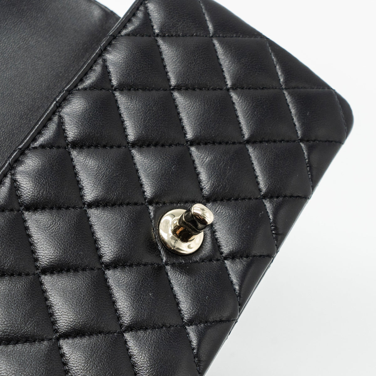 CHANEL TOP HANDLE MINI RECTANGULAR FLAP BAG LAMBSKIN BLACK LGHW(MICROCHIP)