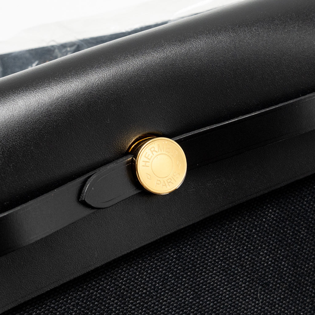 HERMES HERBAG MINI CANVAS / HUNTER BLACK GHW