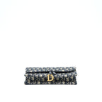 DIOR SADDLE POUCH WITH CHAIN BLUE DIOR OBLIQUE JACQUARD GHW