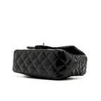 CHANEL MINI RECTANGULAR FLAP BAG PATENT BLACK SHW