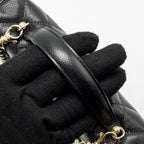 CHANEL TOP HANDLE VANITY WITH CHAIN CAVIAR BLACK LGHW (MICROCHIP)