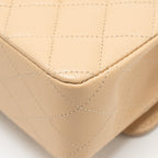CHANEL MEDIUM CLASSIC DOUBLE FLAP BAG CAVIAR BEIGE LGHW (MICROCHIP)
