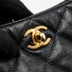 CHANEL QUILTED HOBO CAVIAR BLACK GHW (MICROCHIP)