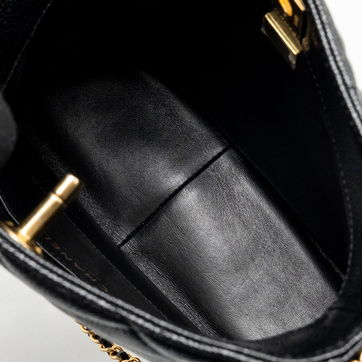 CHANEL QUILTED HOBO CAVIAR BLACK GHW (MICROCHIP)