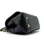 CHANEL COCO HANDLE EXTRA MINI WITH LIZARD EMBOSSED HANDLE CAVIAR BLACK LGHW(MICROCHIP)
