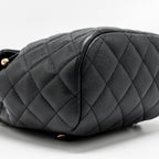 CHANEL QUILTED MINI BACKPACK CAVIAR BLACK LGHW (MICROCHIP)