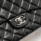 CHANEL MAXI CLASSIC SINGLE FLAP BAG LAMBSKIN BLACK SHW