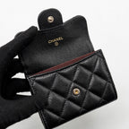 CHANEL CLASSIC FLAP CARD HOLDER CAVIAR BLACK LGHW (MICROCHIP)