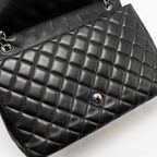 CHANEL MAXI CLASSIC SINGLE FLAP BAG LAMBSKIN BLACK SHW