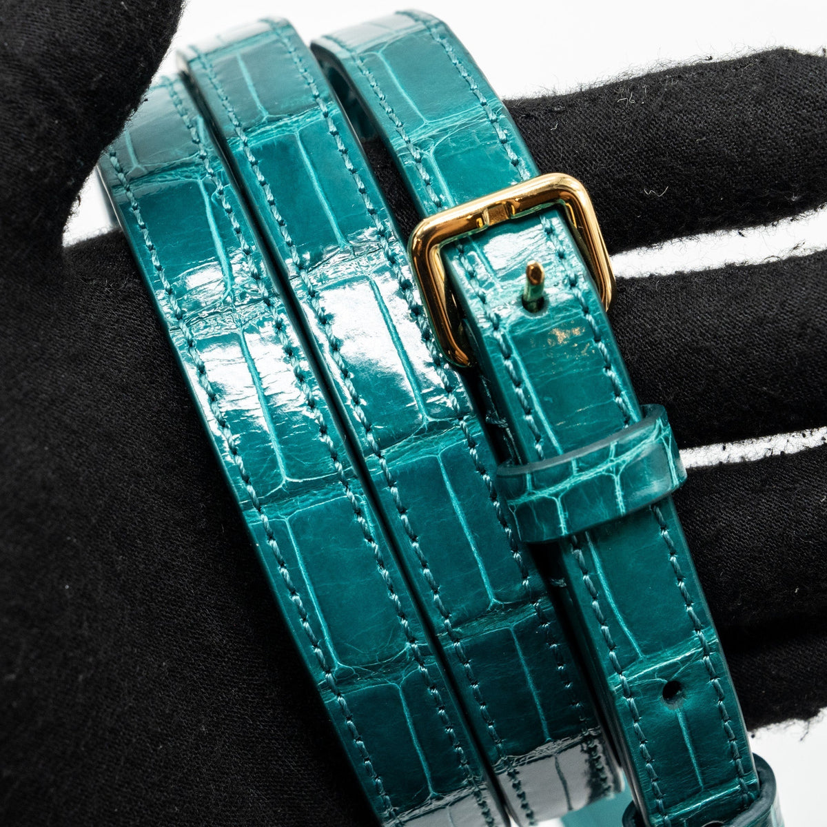 LOUIS VUITTON CAPUCINES MINI CROCODILE BRILLANT BLUE CANARD GHW