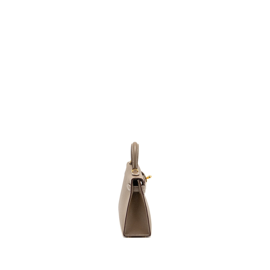 Hermes Mini Kelly II Epsom Etoupe GHW