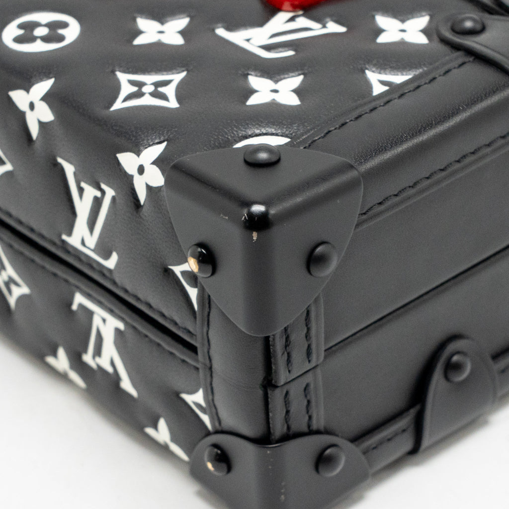 Louis Vuitton Petite Malle Monogram Embossed Leather Black/Red Multicolour Hardware