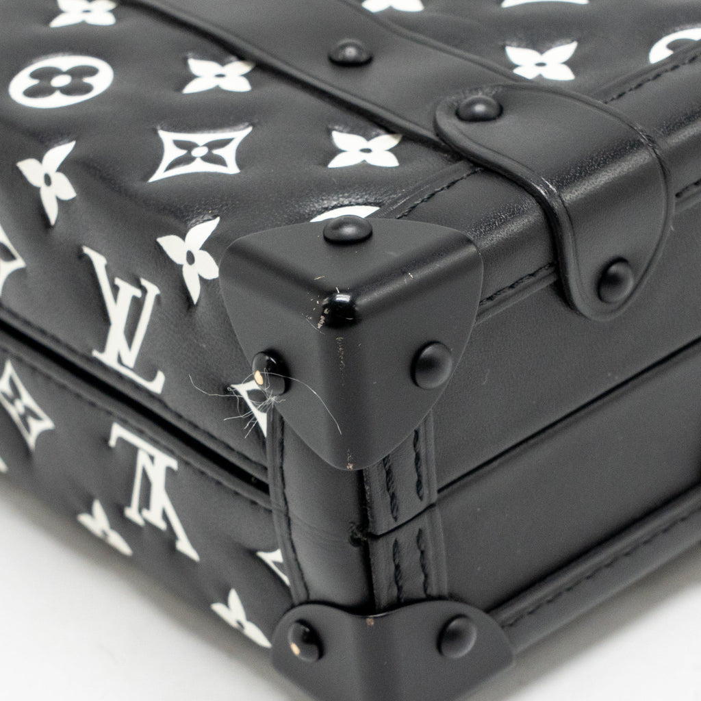 Louis Vuitton Petite Malle Monogram Embossed Leather Black/Red Multicolour Hardware