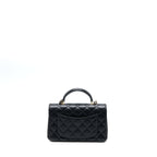 CHANEL TOP HANDLE MINI RECTANGULAR LAMBSKIN BLACK LGHW (MICROCHIP)