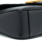 GUCCI GG MARMONT SMALL MATELASSE SHOULDER BAG BLACK GHW