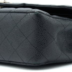 CHANEL MEDIUM CLASSIC FLAP BAG CAVIAR BLACK SHW