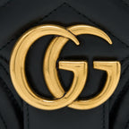 GUCCI GG MARMONT SMALL MATELASSE SHOULDER BAG BLACK GHW