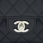 CHANEL MEDIUM CLASSIC FLAP BAG CAVIAR BLACK SHW