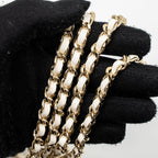 CHANEL ROUND CLUTCH WITH CHAIN CAVIAR WHITE LGHW