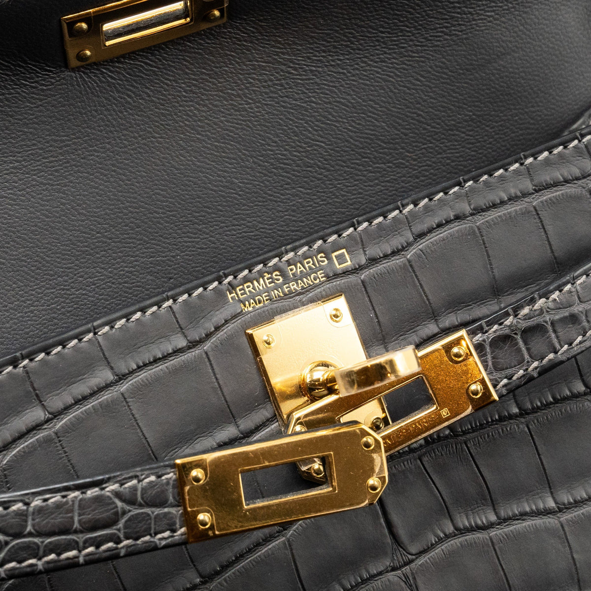 Hermes mini kelly II alligator mississippiensis matt 88 graphite GHW