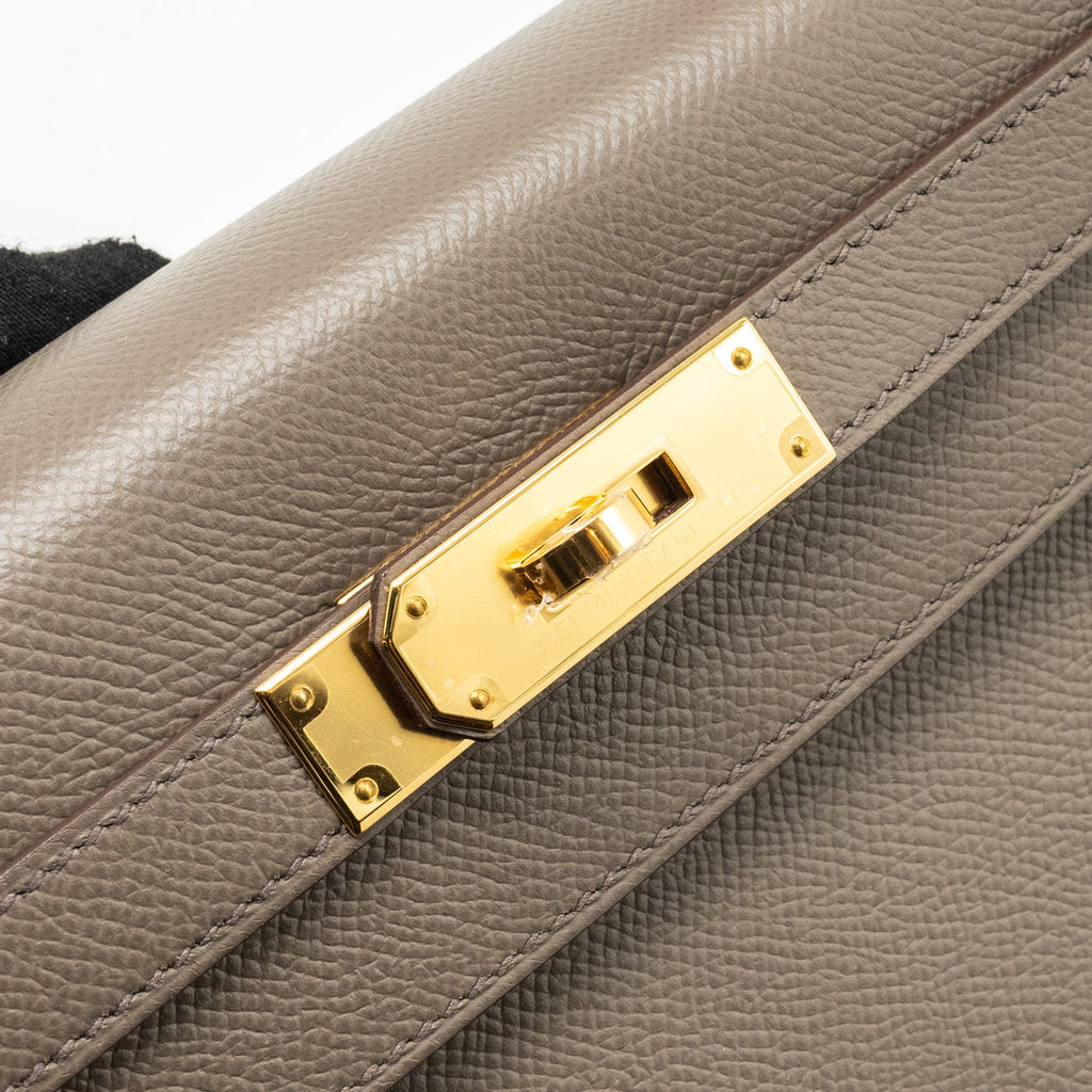 Hermes Kelly 28 Epsom Gris Etain GHW