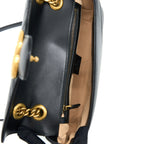 GUCCI GG MARMONT SMALL MATELASSE SHOULDER BAG BLACK GHW