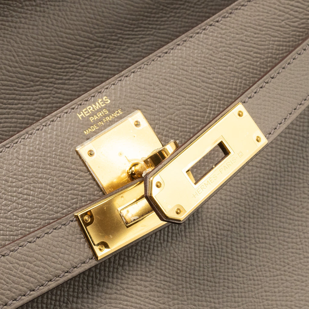 Hermes Kelly 28 Epsom Gris Etain GHW
