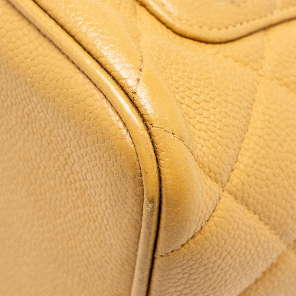 CHANEL VINTAGE MEDALLION TOTE BAG CAVIAR BEIGE SHW