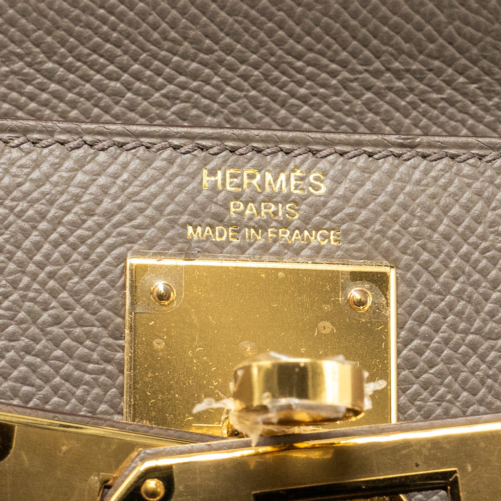 Hermes Kelly 28 Epsom Gris Etain GHW