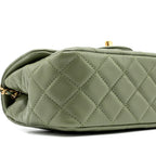 CHANEL PEARL CRUSH MINI SQUARE FLAP BAG LAMBSKIN GREEN GHW (MICROCHIP)