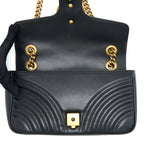 GUCCI GG MARMONT SMALL MATELASSE SHOULDER BAG BLACK GHW