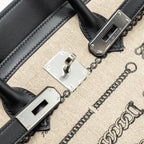 Hermes birkin 35 De camp Dechainee limited edition toile canvas / swift Black SHW