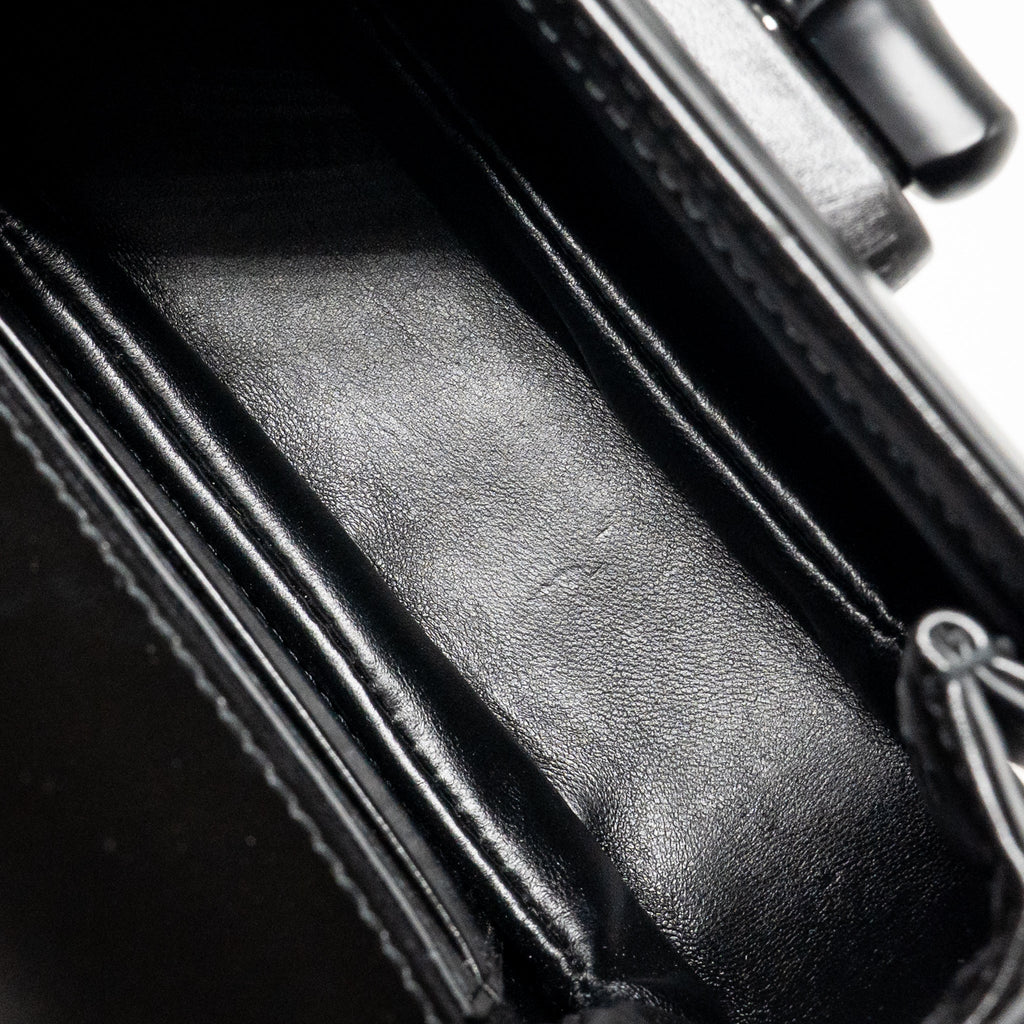 Gucci bamboo 1947 mini bag leather black with black hardware