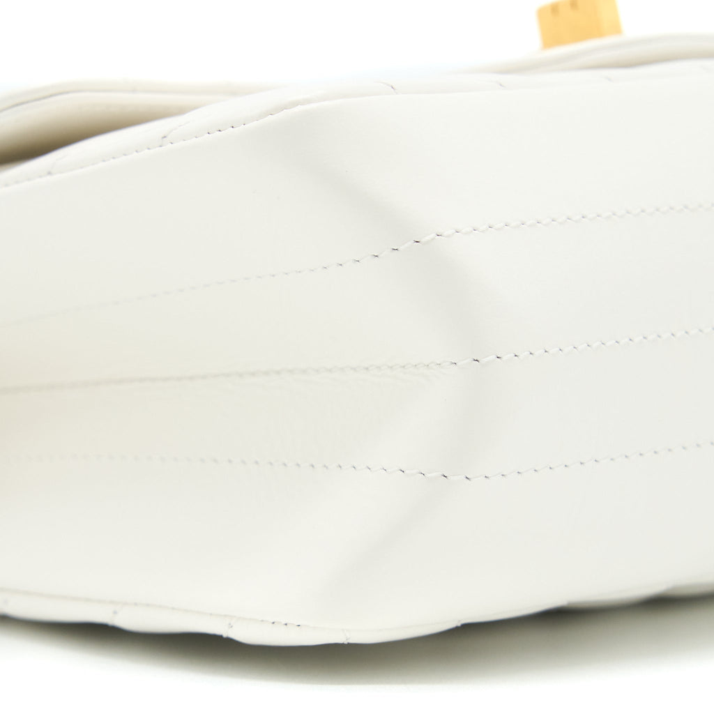 CHANEL MINI 2.55 REISSUE CHEVRON FLAP BAG AGED CALFSKIN WHITE BRUSHED GHW (MICROCHIP)